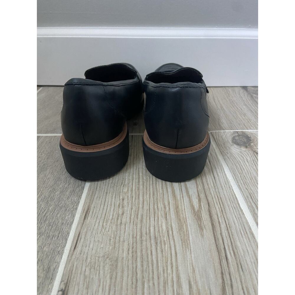 Women's Clarks Westlynn Ayla Leather Loafers Black Lug Cushion Sole Sz 9.5 - Picture 5 of 6